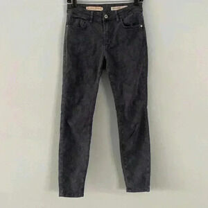 Pilcro Anthropologie High Rise Blue/Gray Floral Print Pants Size 27